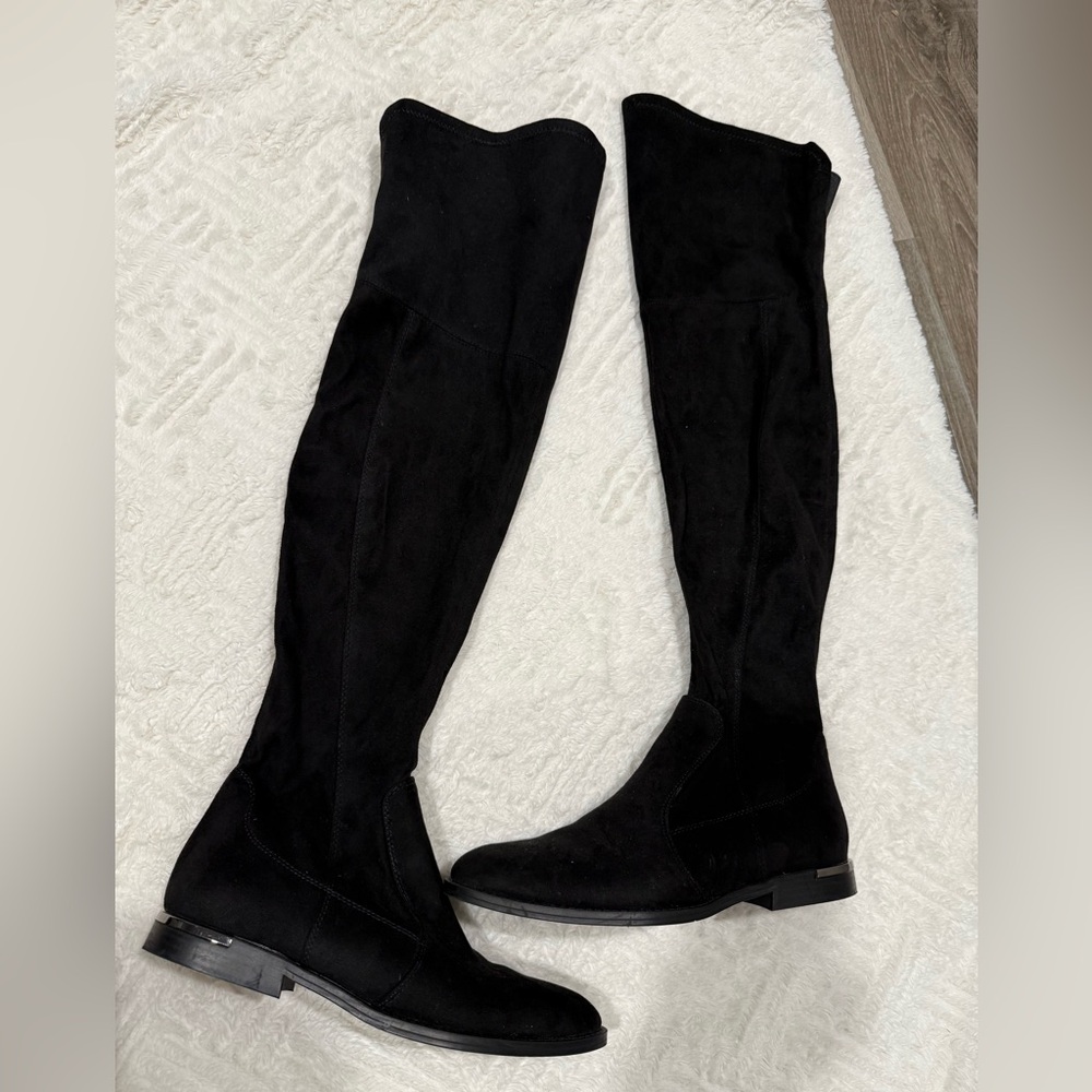 Marc Fisher Sleek Black Over the Knee Boots